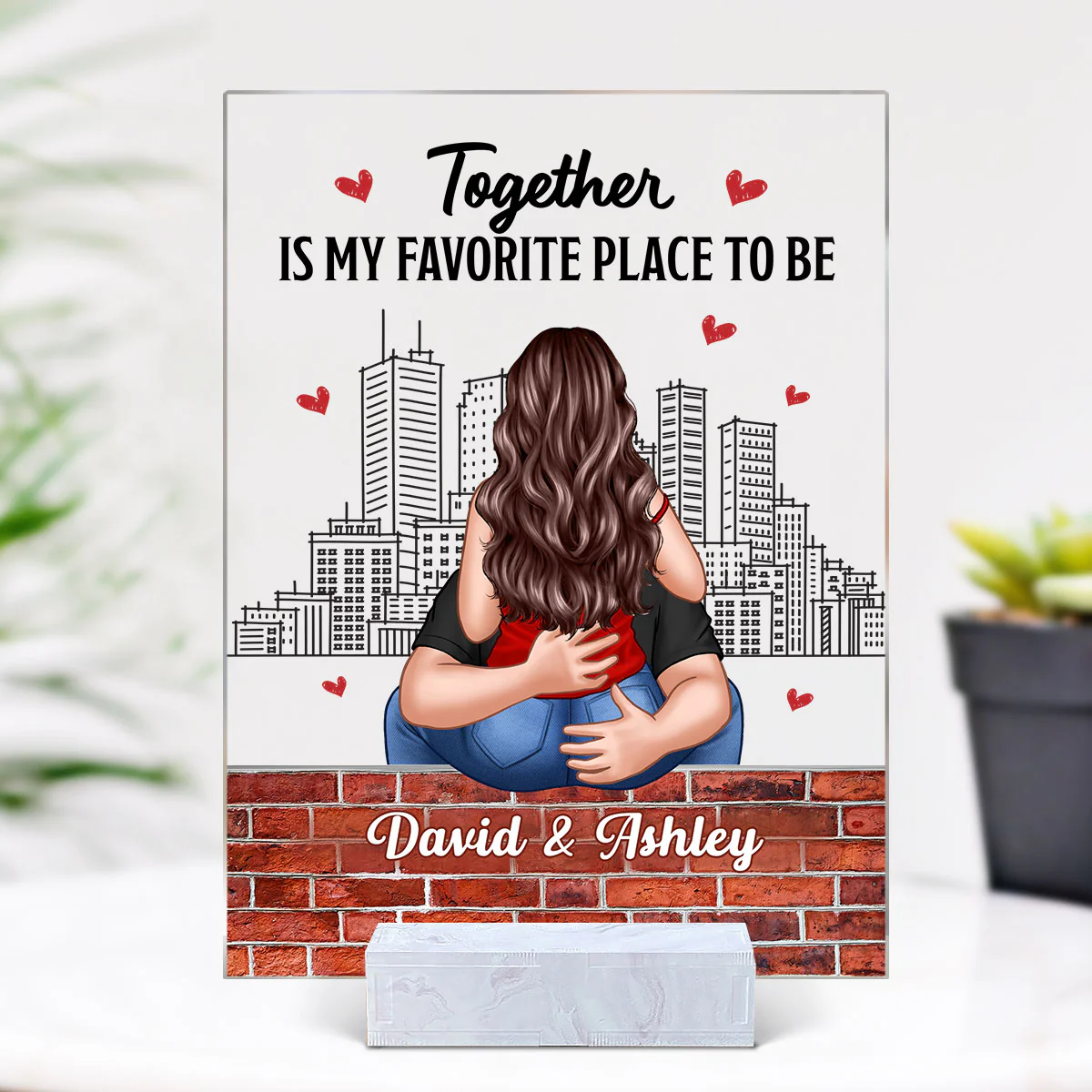 Couple Kiss Passionate Love Gift For Him For Her Personalized Acrylic Plaque
