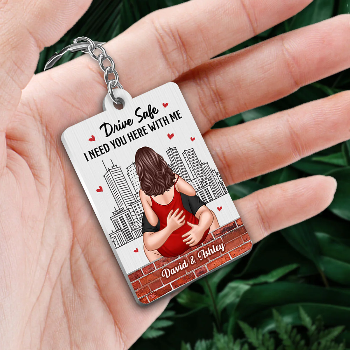 Couple Kiss Passionate Love Gift For Him For Her Personalized Metal Keychain - Image 2