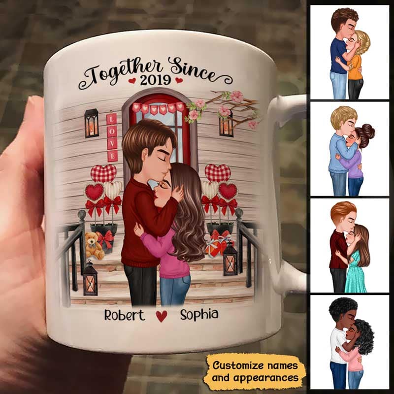 Couple Kissing  Front Porch Personalized Mug - Image 3