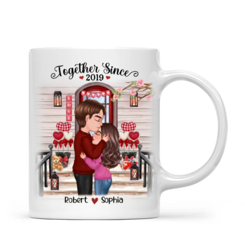 Couple Kissing  Front Porch Personalized Mug - Image 4