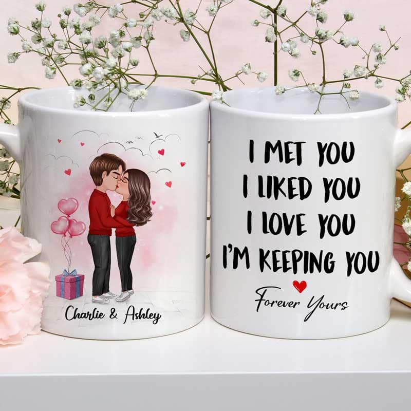 Couple Kissing I Met You I Love You Valentine‘s Day Gift Personalized Mug - Image 4