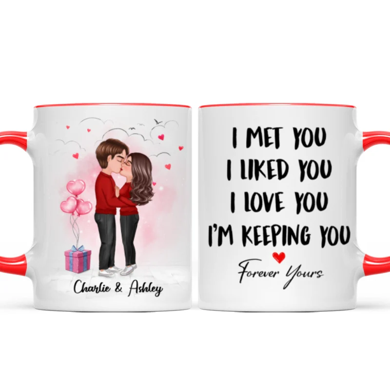 Couple Kissing I Met You I Love You Valentine‘s Day Gift Personalized Mug - Image 9