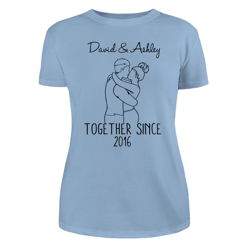 Couple Kissing Outline Valentine‘s Day Gift For Him For Her Personalized Shirt - Image 12