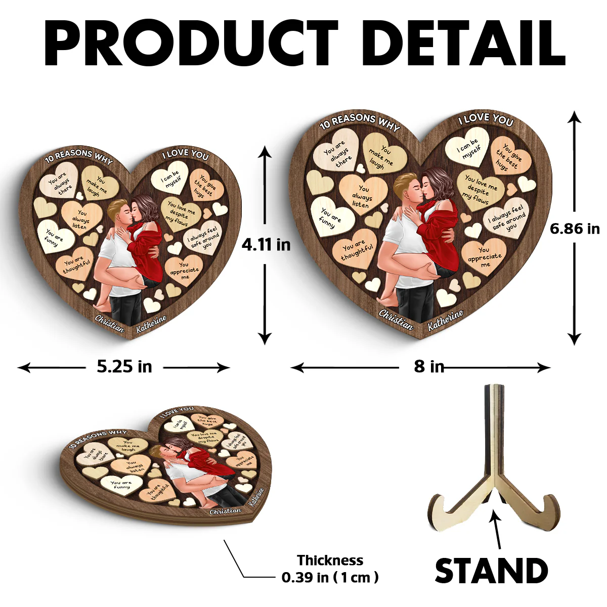 Couple Kissing Passionate In Heart Reasons Why I Love You, Gift For Him, For Her - Image 6