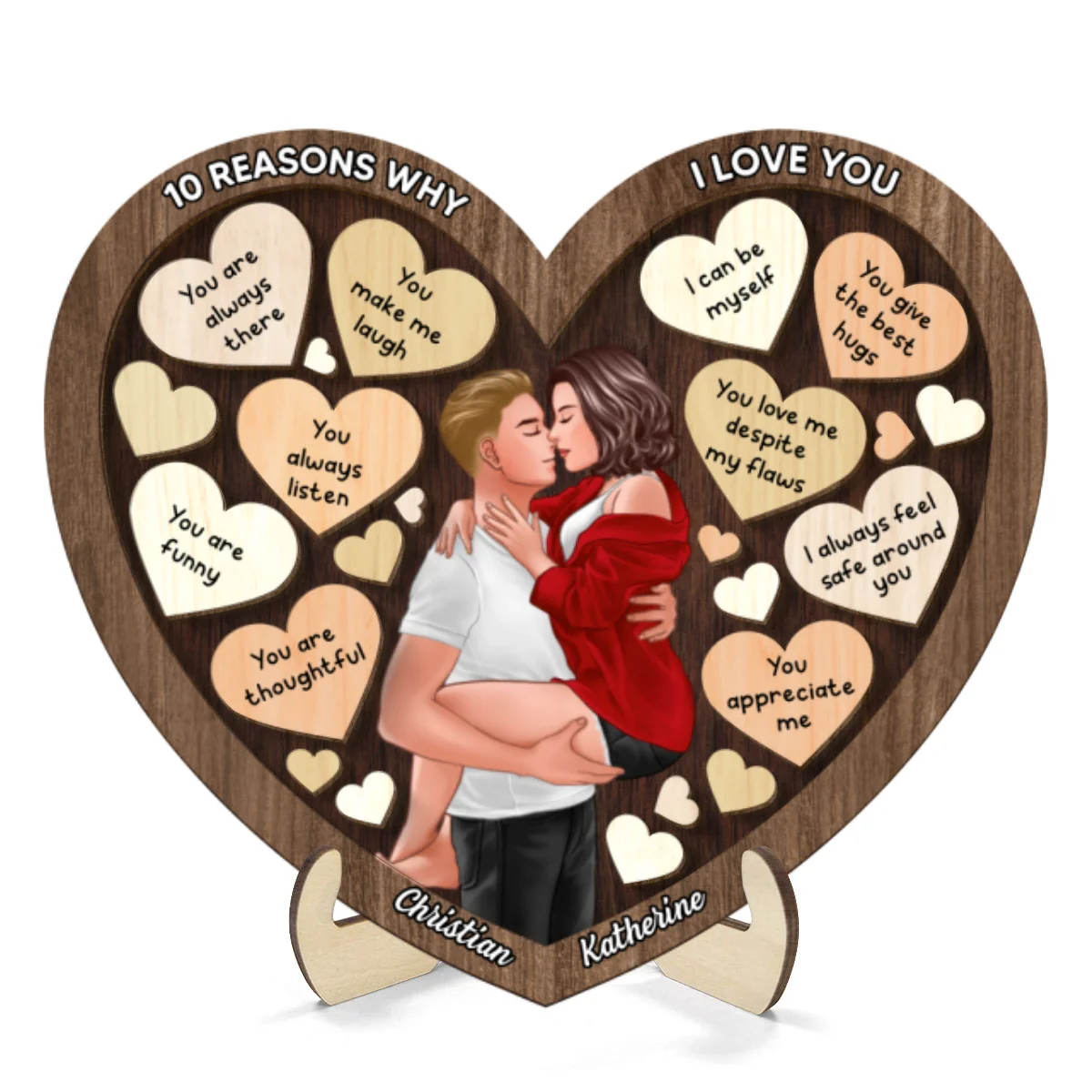Couple Kissing Passionate In Heart Reasons Why I Love You, Gift For Him, For Her - Image 8