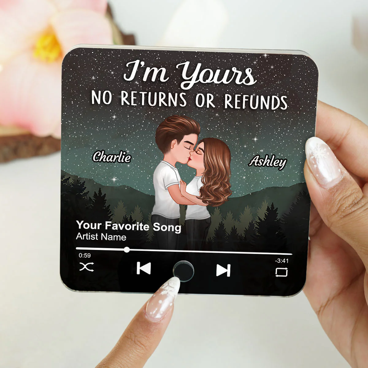 Couple Kissing Under Stars Personalized Music Fridge Magnet, Heartfelt 2025 Gift For Couple, For Him, For Her, Boyfriend, Girlfriend, Husband, Wife - Image 8