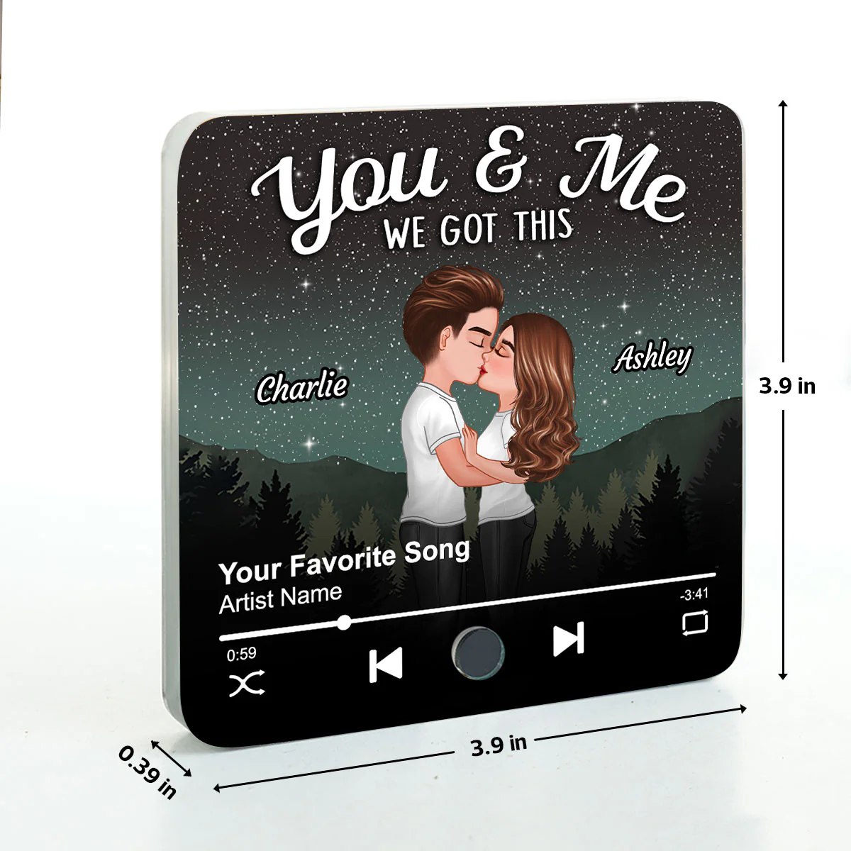 Couple Kissing Under Stars Personalized Music Fridge Magnet, Heartfelt 2025 Gift For Couple, For Him, For Her, Boyfriend, Girlfriend, Husband, Wife - Image 9