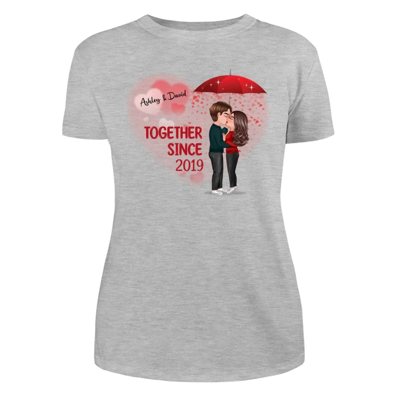 Couple Kissing Under Umbrella Valentine‘s Day Gift Personalized Shirt - Image 10