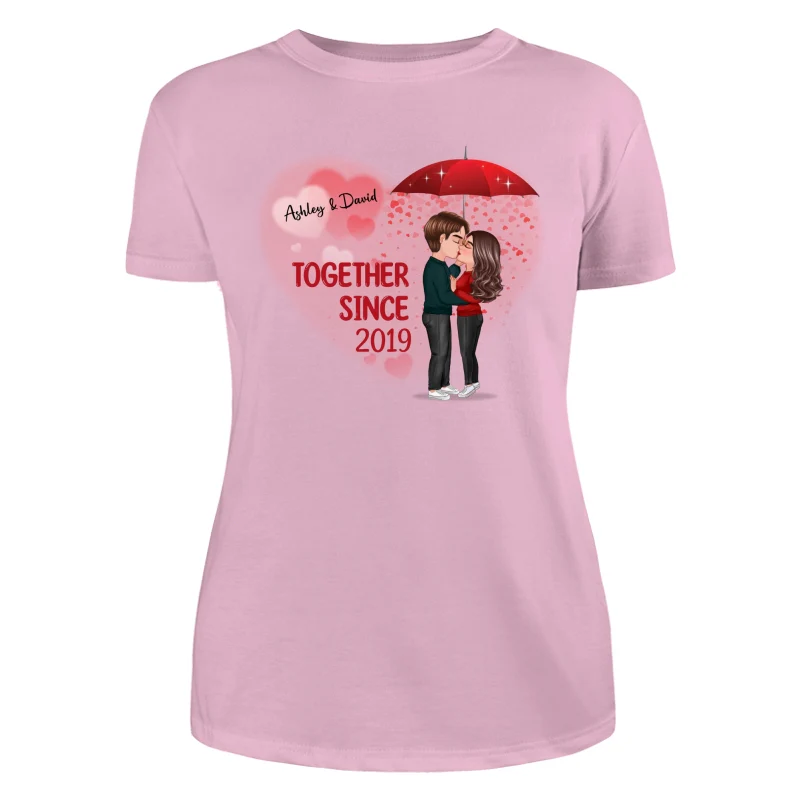 Couple Kissing Under Umbrella Valentine‘s Day Gift Personalized Shirt - Image 11