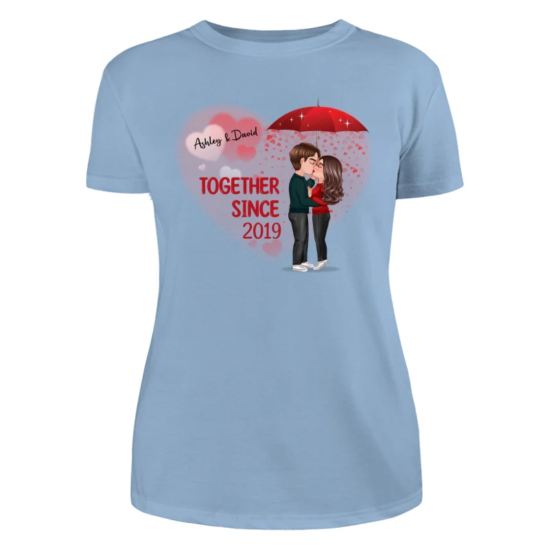 Couple Kissing Under Umbrella Valentine‘s Day Gift Personalized Shirt - Image 12