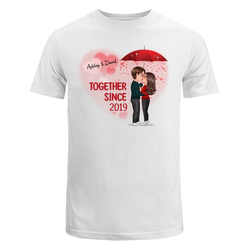 Couple Kissing Under Umbrella Valentine‘s Day Gift Personalized Shirt - Image 5