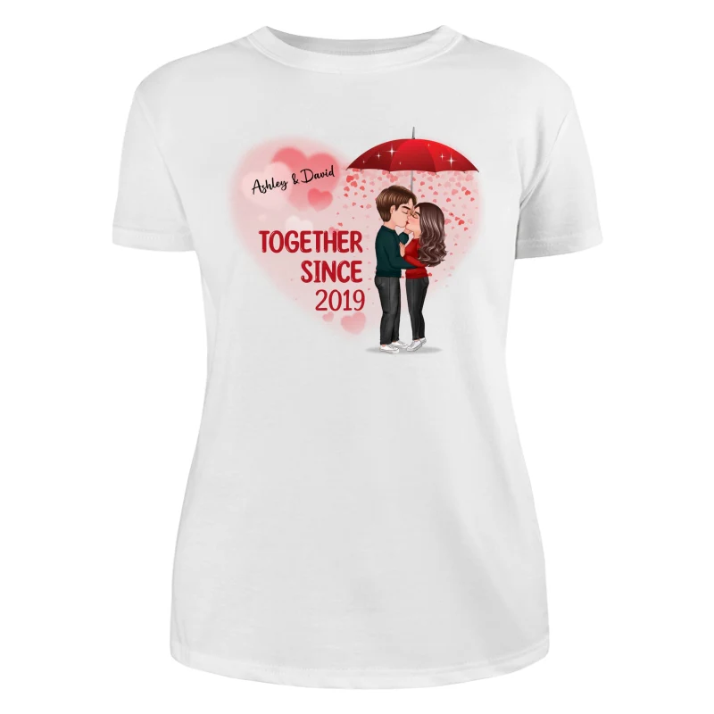 Couple Kissing Under Umbrella Valentine‘s Day Gift Personalized Shirt - Image 9