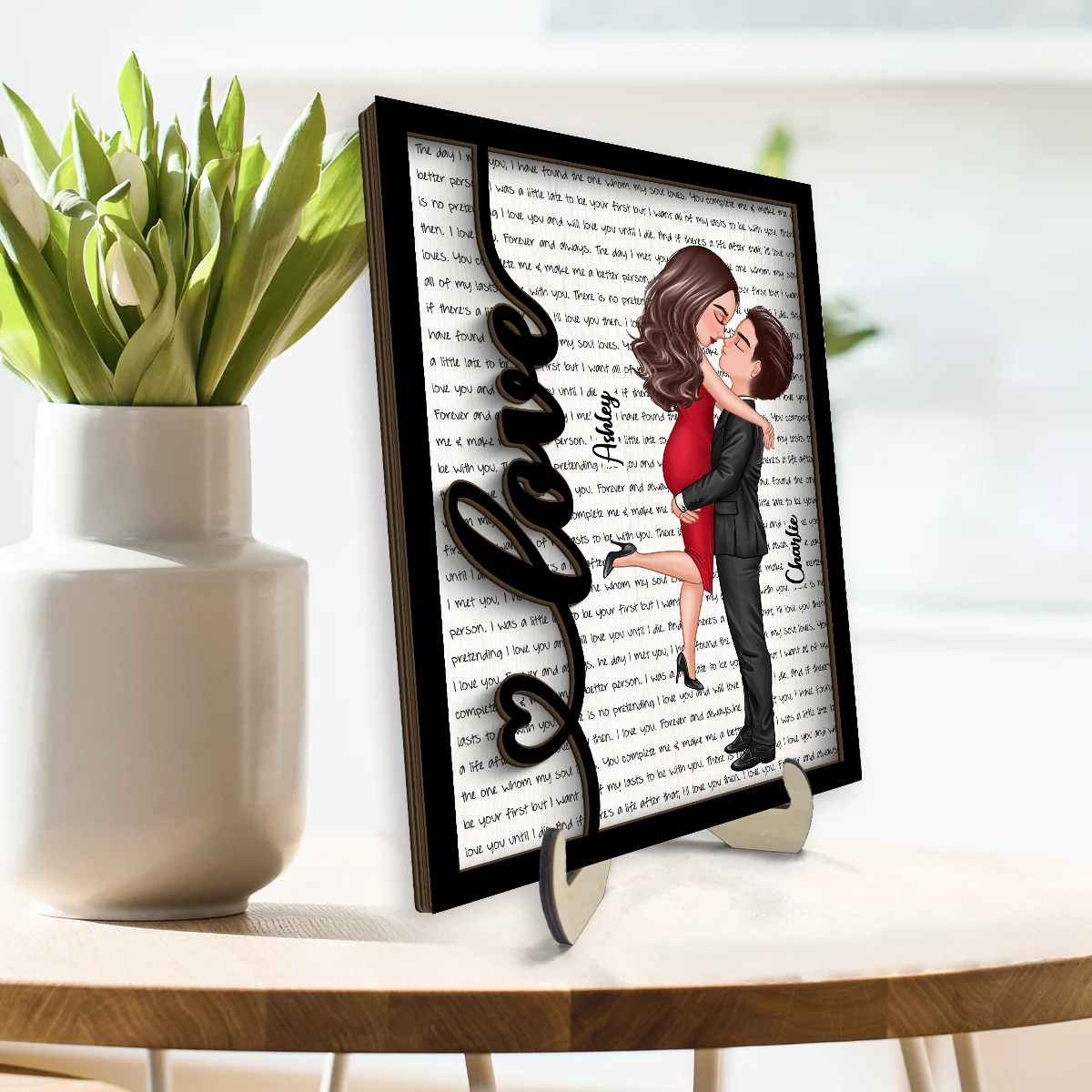 Couple Love Be Mine Gift For Him For Her Personalized 2-layer Wooden Plaque - Image 3
