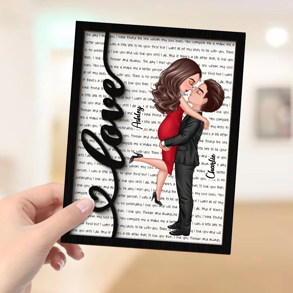 Couple Love Be Mine Gift For Him For Her Personalized 2-layer Wooden Plaque - Image 4