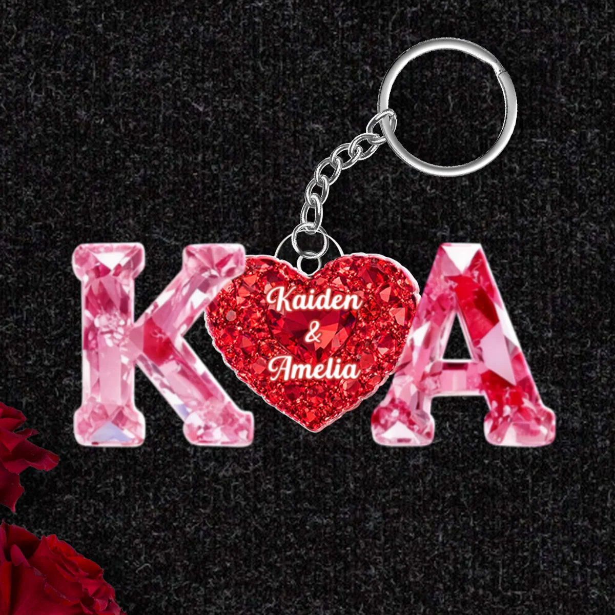 Couple Love Initial - Personalized Acrylic Keychain - Sentimental Anniversary, Valentine's Day Gift for her, for him - Image 10