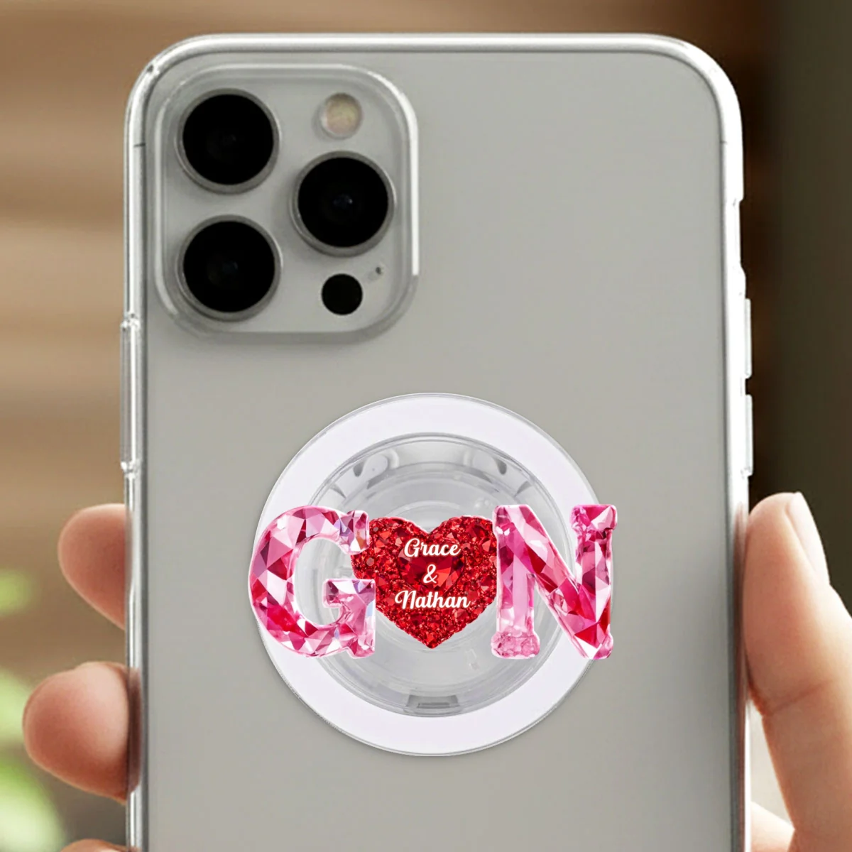 Couple Love Initial - Personalized Acrylic Magnetic Phone Grip - One of a Kind Anniversary Gift for her, for him - Image 11