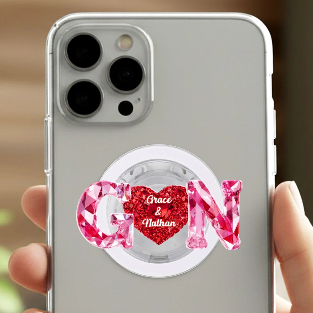 Couple Love Initial - Personalized Acrylic Magnetic Phone Grip - One of a Kind Anniversary Gift for her, for him - Image 12
