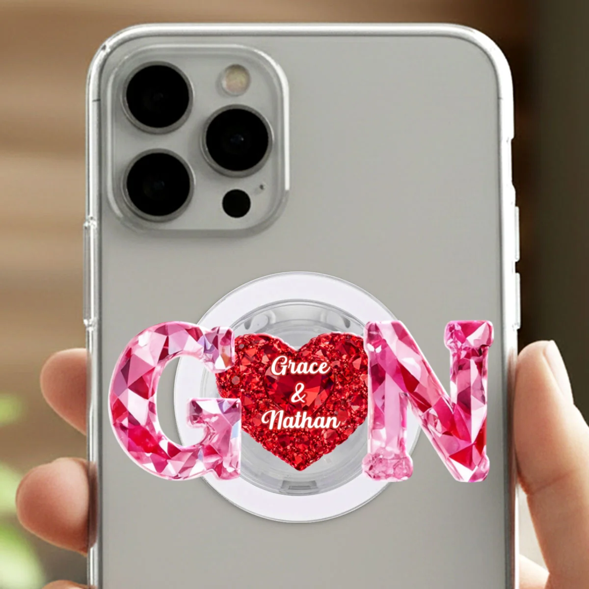 Couple Love Initial - Personalized Acrylic Magnetic Phone Grip - One of a Kind Anniversary Gift for her, for him - Image 13