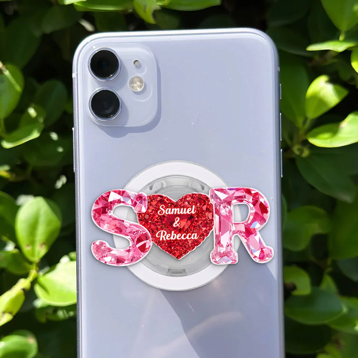 Couple Love Initial - Personalized Acrylic Magnetic Phone Grip - One of a Kind Anniversary Gift for her, for him - Image 3