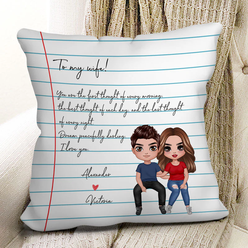 Couple Love Letter Valentine‘s Day Gift Personalized Pillow - Image 2