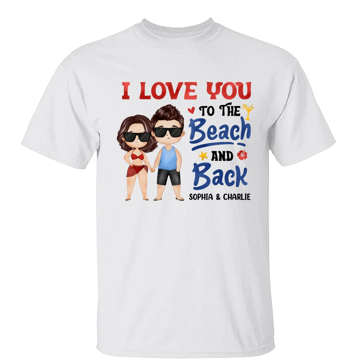 Couple Love To The Beach And Back Summer Personalized Shirt