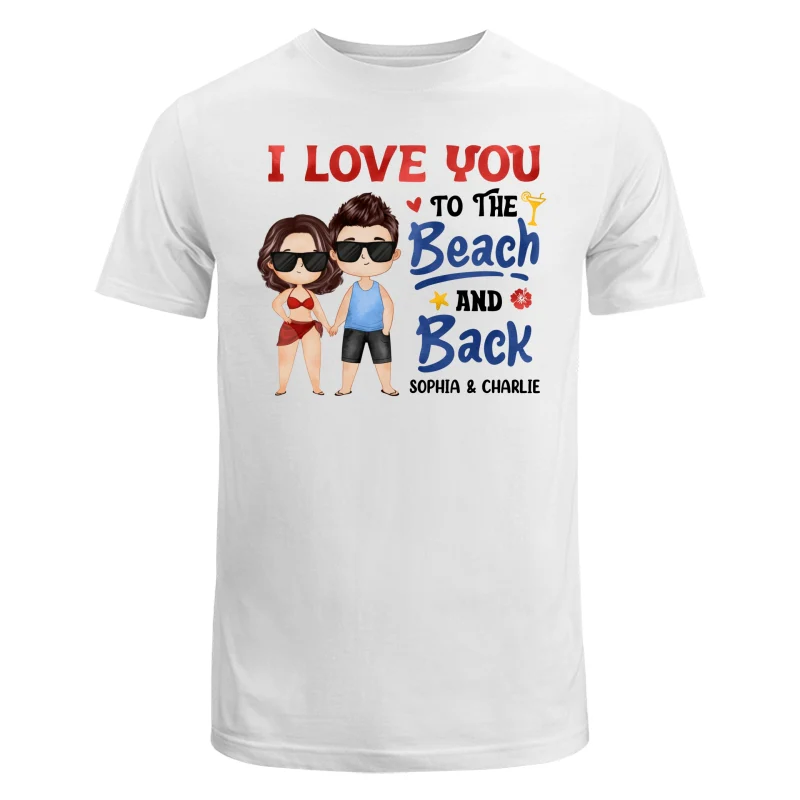 Couple Love To The Beach And Back Summer Personalized Shirt - Image 5