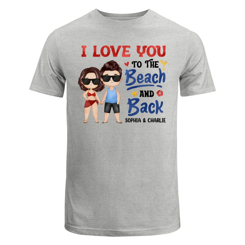 Couple Love To The Beach And Back Summer Personalized Shirt - Image 6