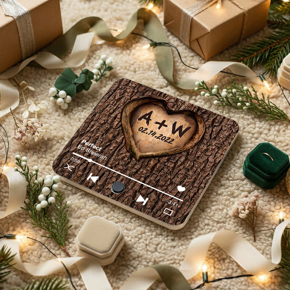 Couple Name Initials In A Heart Tree - Personalized Music Fridge Magnet - Valentine's Day, Anniversary, Engagement Gift - Image 3