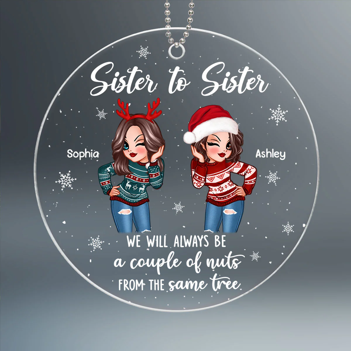 Couple Of Nuts Sisters Best Friend Gift Personalized Acrylic Ornament - Image 2