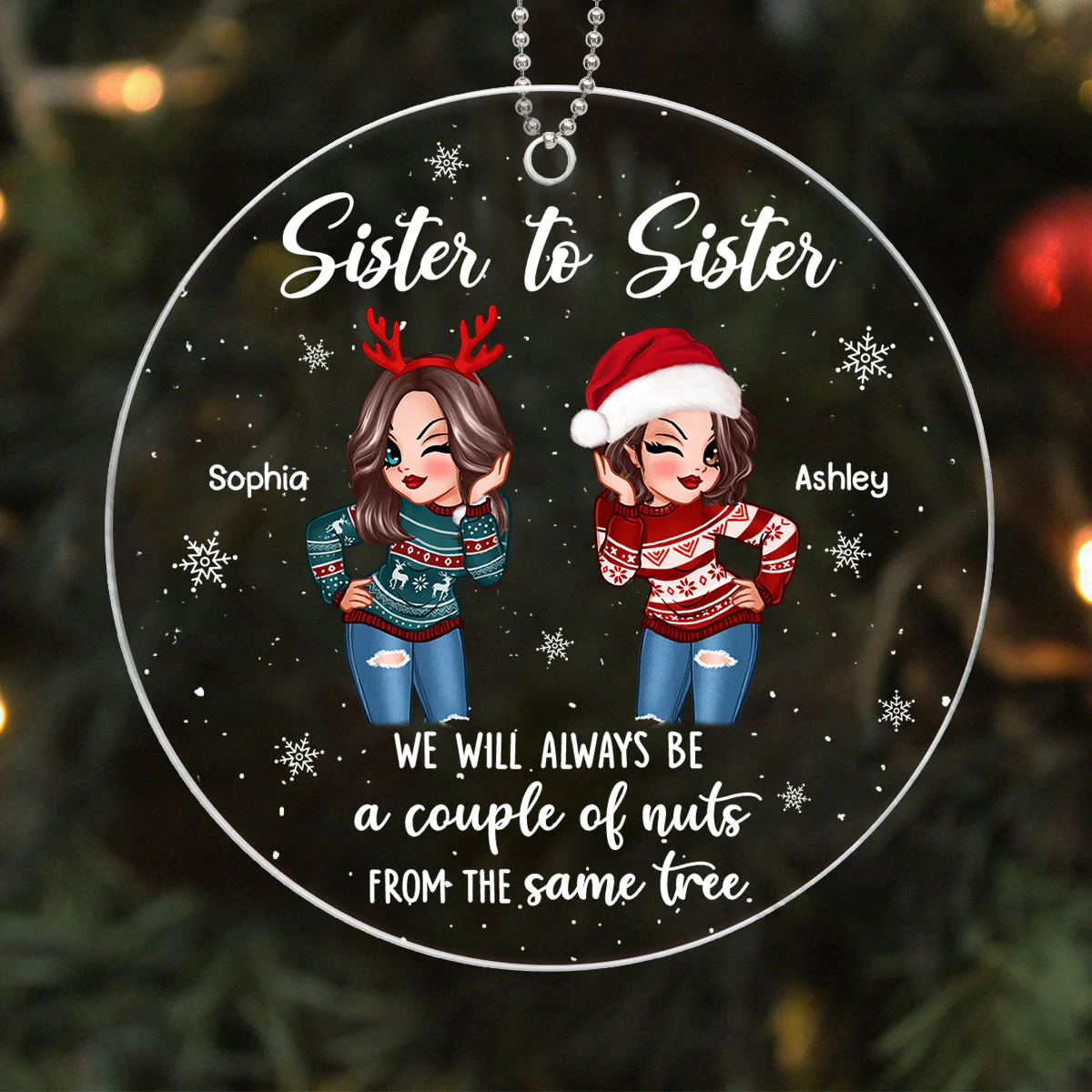 Couple Of Nuts Sisters Best Friend Gift Personalized Acrylic Ornament - Image 8