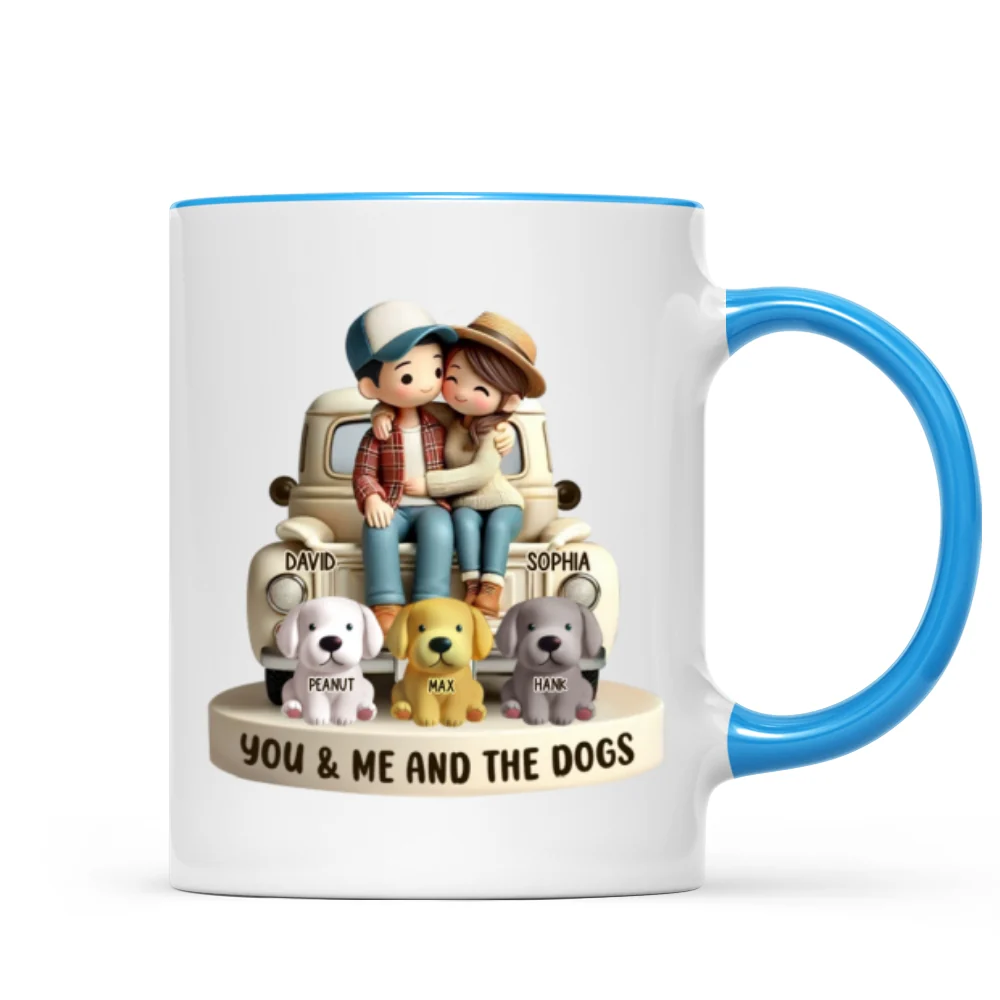 Couple On Truck You Me And The Dog Cats Personalized Mug, Heartfelt Gift For Couple, For Dog Lovers, Cat Lovers, Pet Lovers - Image 11