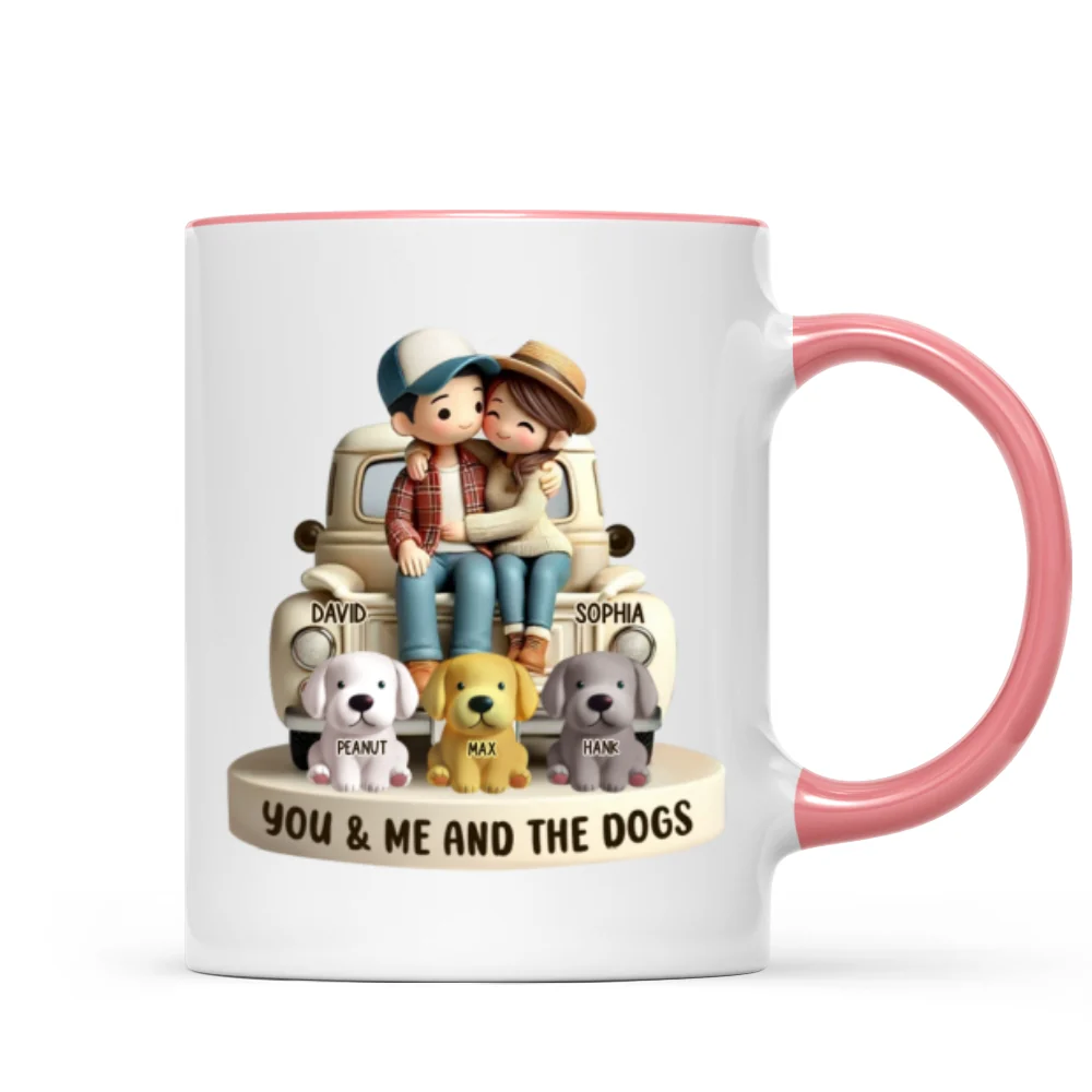 Couple On Truck You Me And The Dog Cats Personalized Mug, Heartfelt Gift For Couple, For Dog Lovers, Cat Lovers, Pet Lovers - Image 12