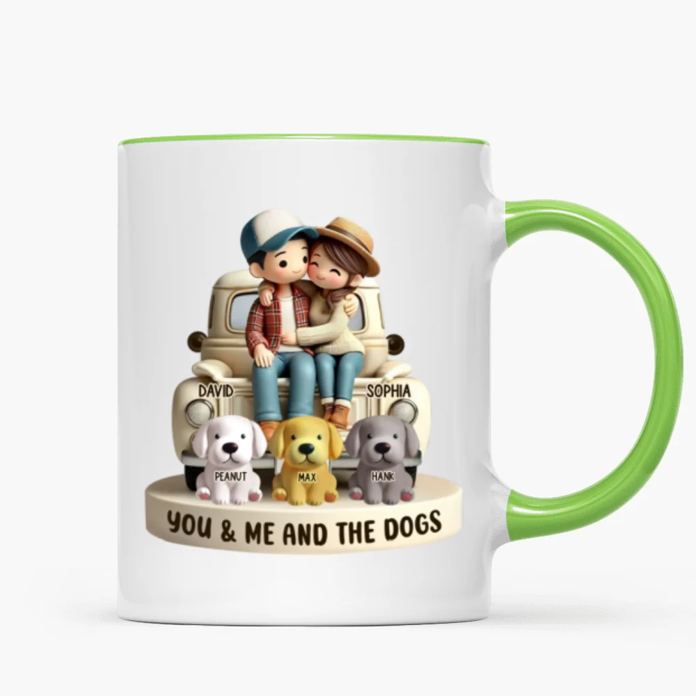 Couple On Truck You Me And The Dog Cats Personalized Mug, Heartfelt Gift For Couple, For Dog Lovers, Cat Lovers, Pet Lovers - Image 13