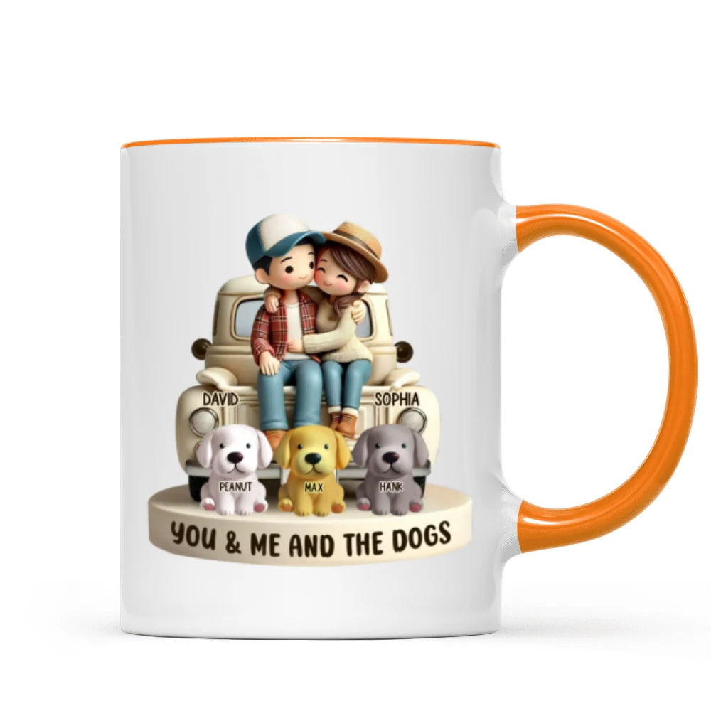 Couple On Truck You Me And The Dog Cats Personalized Mug, Heartfelt Gift For Couple, For Dog Lovers, Cat Lovers, Pet Lovers - Image 14