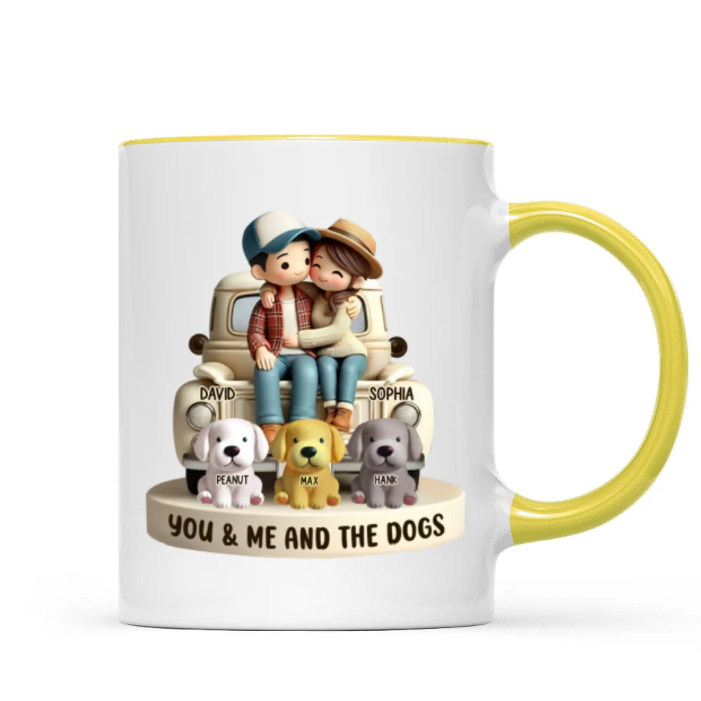 Couple On Truck You Me And The Dog Cats Personalized Mug, Heartfelt Gift For Couple, For Dog Lovers, Cat Lovers, Pet Lovers - Image 15