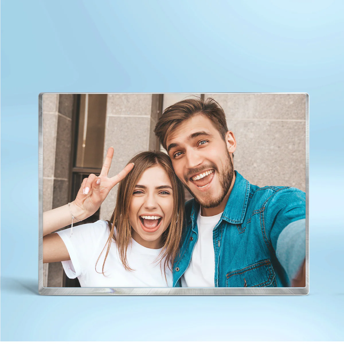 Couple Photo Upload Personalized Rectangle Acrylic Block Plaque, Heartfelt Gift For Couple, For Him, For Her, Boyfriend, Girlfriend, Husband, Wife - Image 2