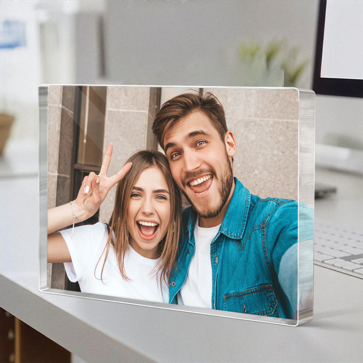 Couple Photo Upload Personalized Rectangle Acrylic Block Plaque, Heartfelt Gift For Couple, For Him, For Her, Boyfriend, Girlfriend, Husband, Wife - Image 4