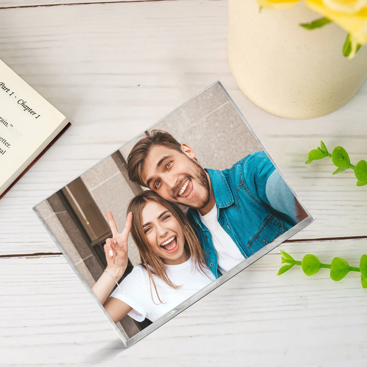 Couple Photo Upload Personalized Rectangle Acrylic Block Plaque, Heartfelt Gift For Couple, For Him, For Her, Boyfriend, Girlfriend, Husband, Wife - Image 5