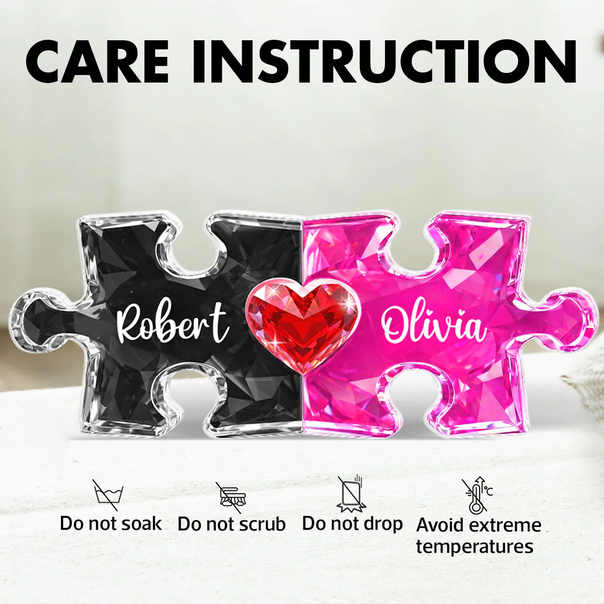 Couple Puzzles Name Sign for Valentines - Personalized Acrylic Block Plaque - Sentimental Gift for Him, for Her - Image 10