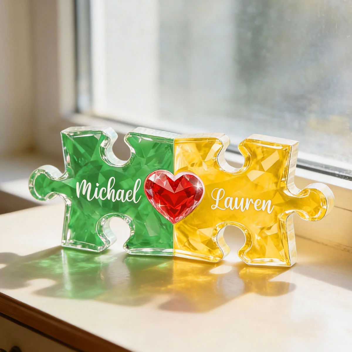 Couple Puzzles Name Sign for Valentines - Personalized Acrylic Block Plaque - Sentimental Gift for Him, for Her - Image 8