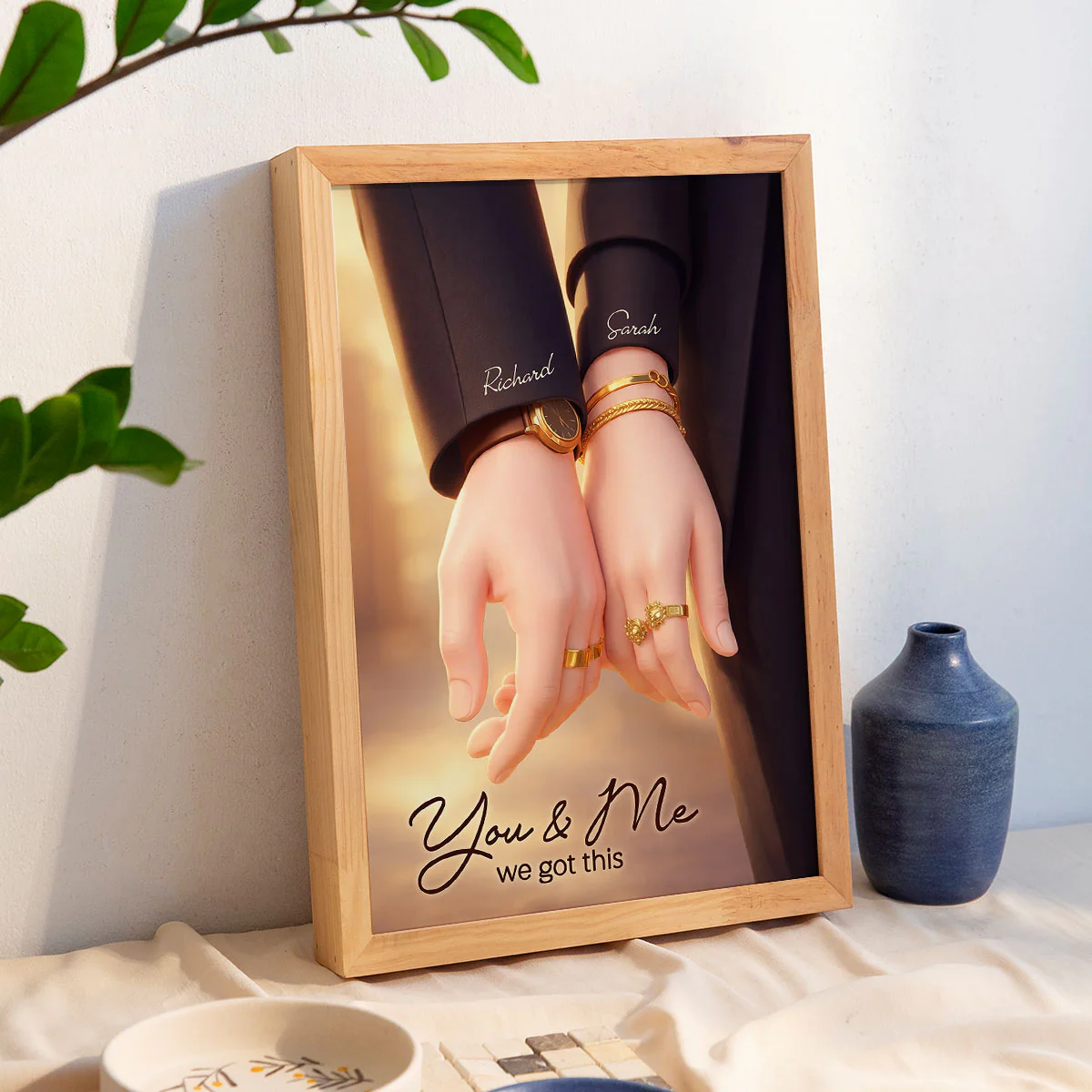 Couple Romantic Hands Close Up - Personalized Poster - Anniversary, Valentine's Day Gift, Gift For Him, Gift For Her - Image 5