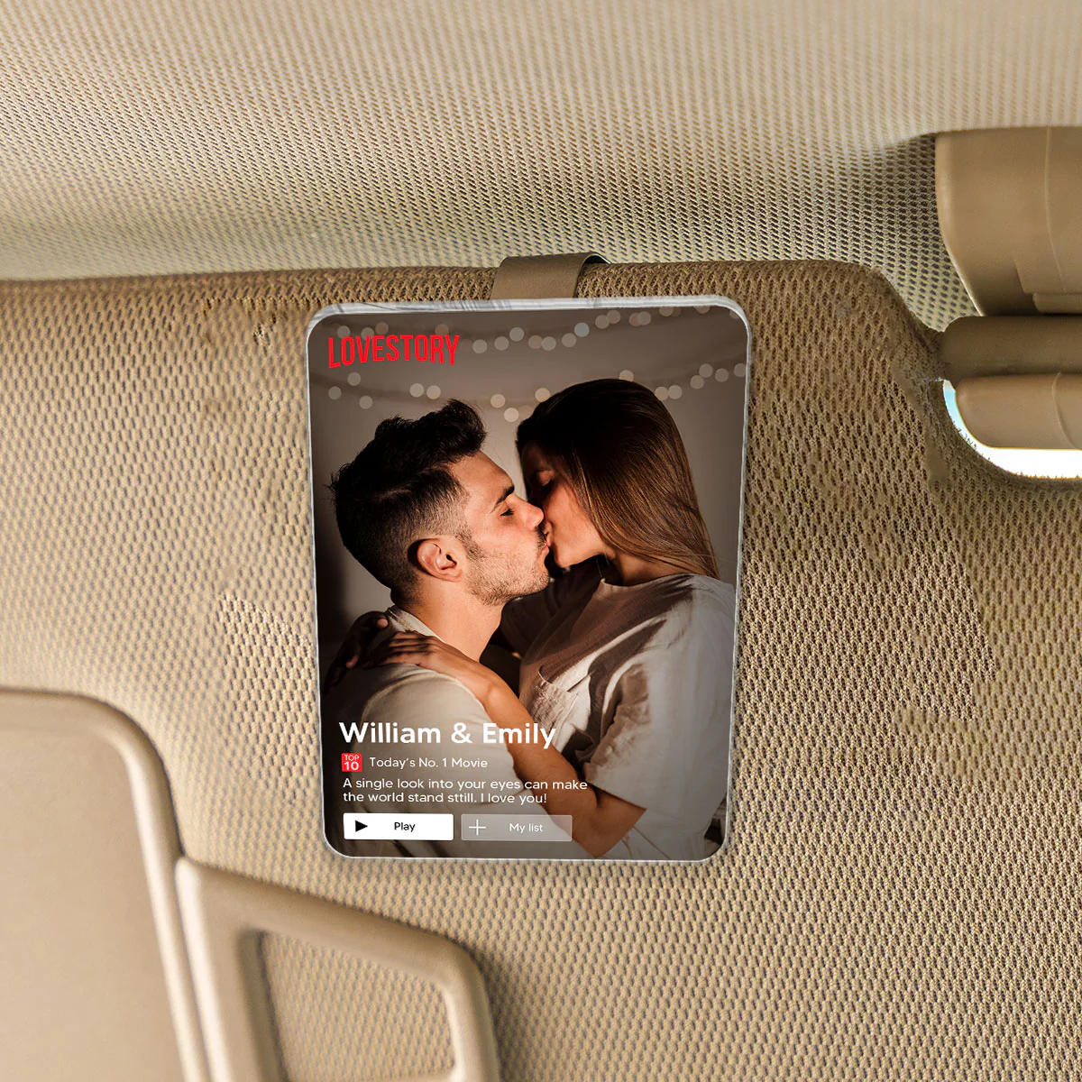 Couple Romantic Love Story - Personalized Acrylic Car Visor - Heartfelt Valentine, Anniversary Gift For Him, For Her - Image 2