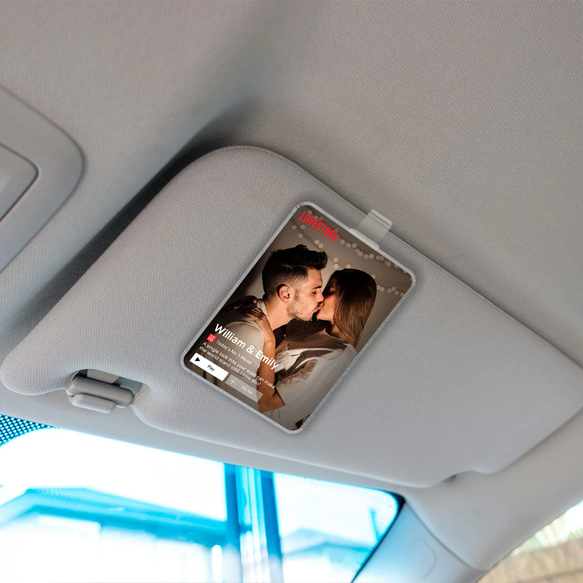 Couple Romantic Love Story - Personalized Acrylic Car Visor - Heartfelt Valentine, Anniversary Gift For Him, For Her - Image 3