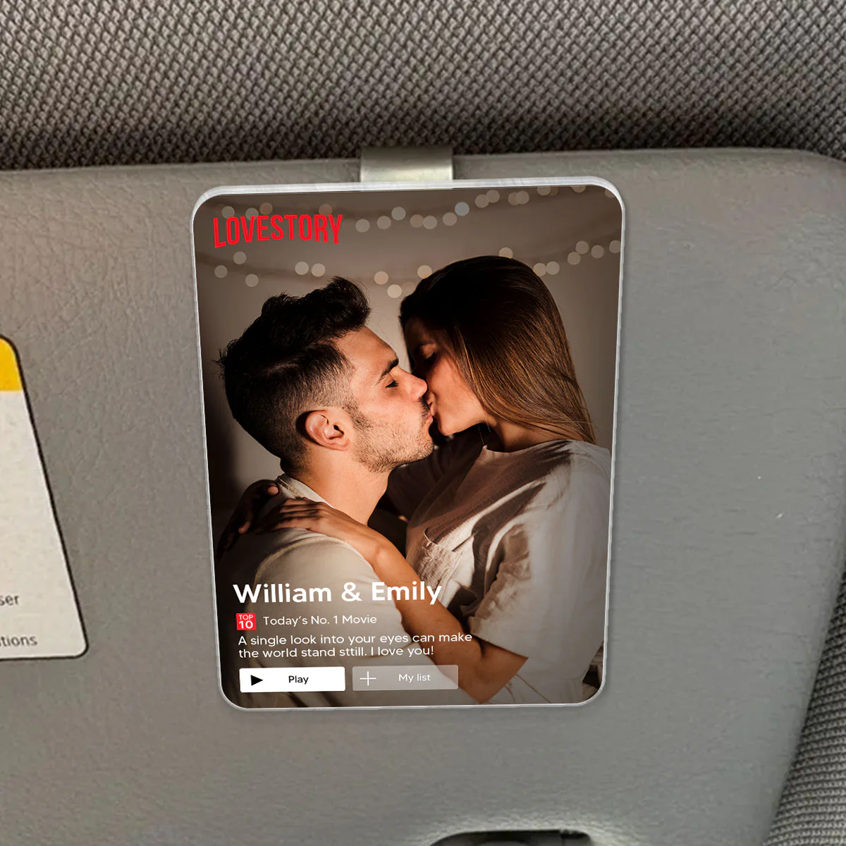 Couple Romantic Love Story - Personalized Acrylic Car Visor - Heartfelt Valentine, Anniversary Gift For Him, For Her - Image 4