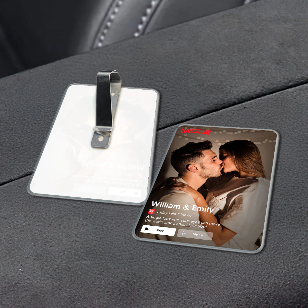 Couple Romantic Love Story - Personalized Acrylic Car Visor - Heartfelt Valentine, Anniversary Gift For Him, For Her - Image 6