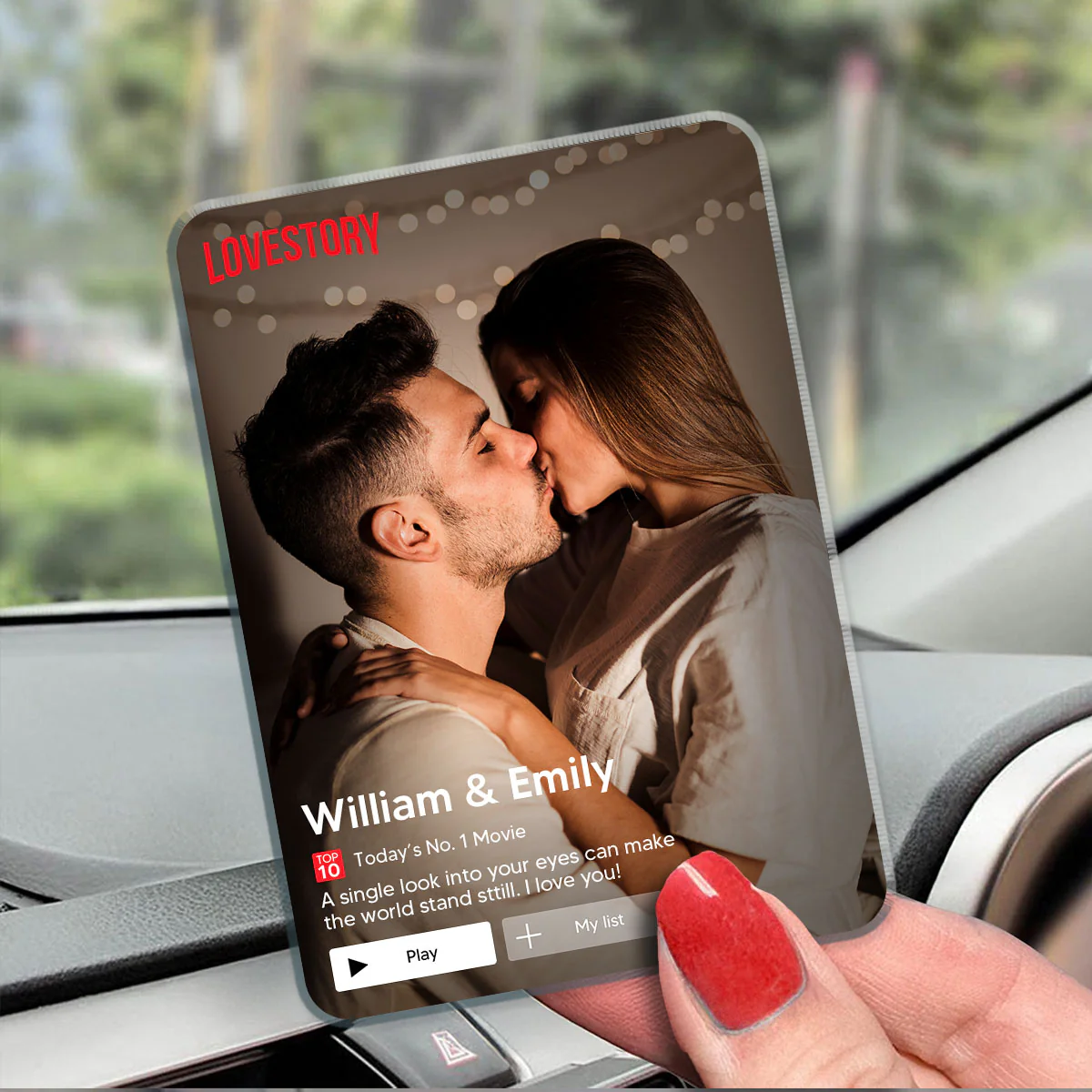 Couple Romantic Love Story - Personalized Acrylic Car Visor - Heartfelt Valentine, Anniversary Gift For Him, For Her - Image 8