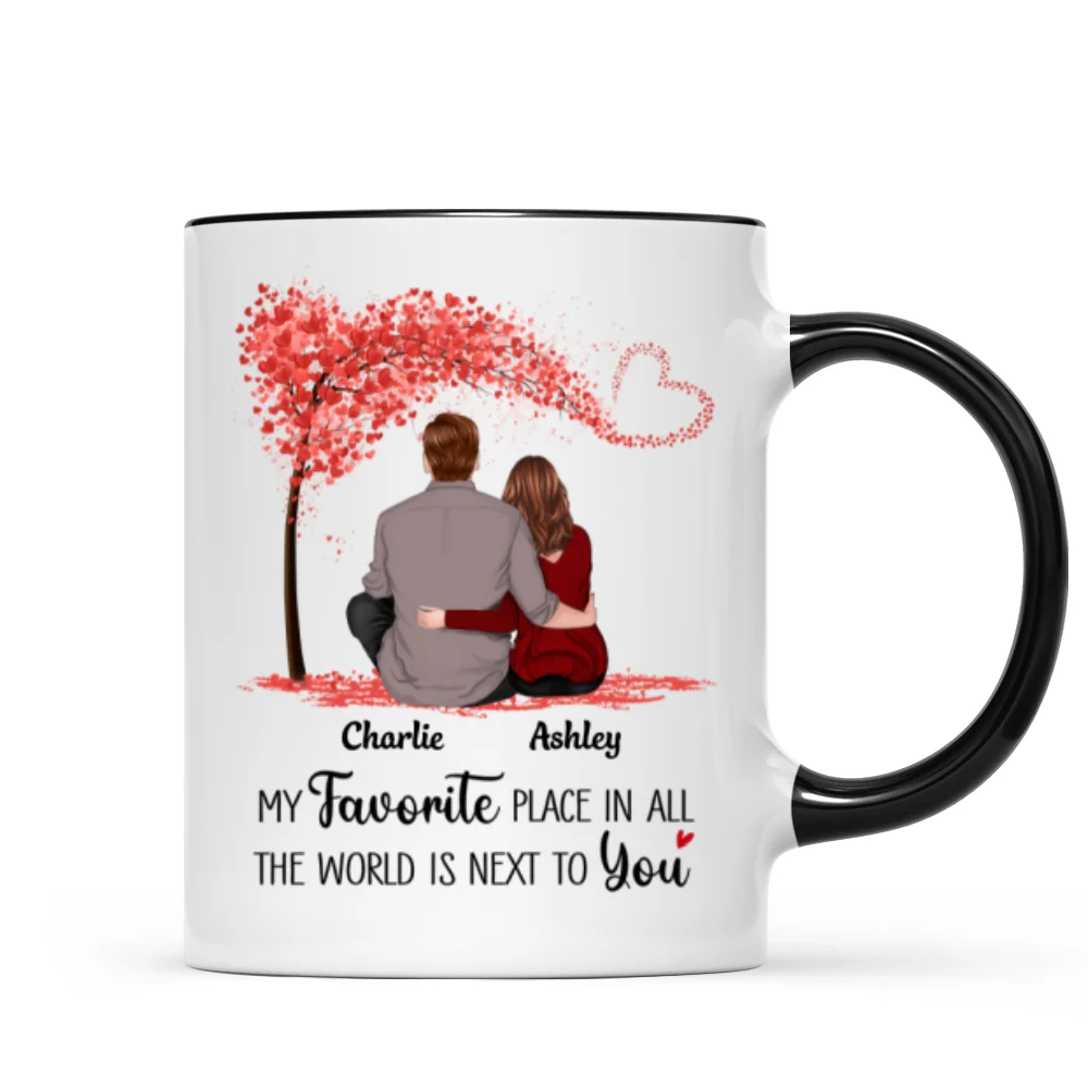 Couple Sitting Back View Personalized Mug - Valentine‘s Day Gift - Anniversary Gift For Him - Gift For Her - Image 5
