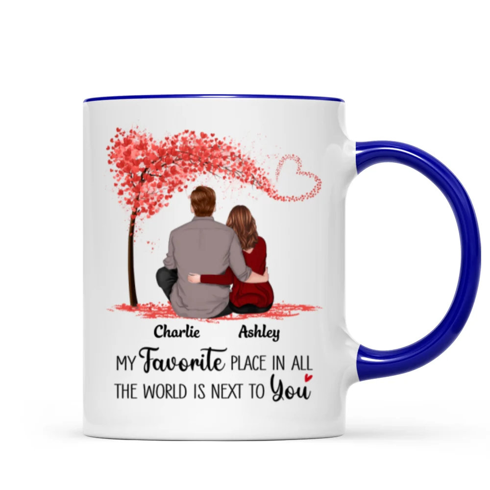 Couple Sitting Back View Personalized Mug - Valentine‘s Day Gift - Anniversary Gift For Him - Gift For Her - Image 6