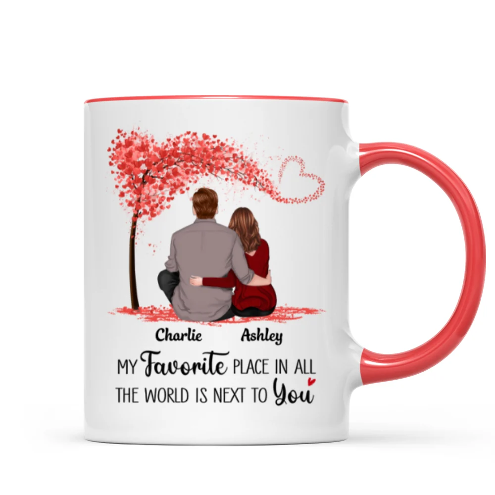 Couple Sitting Back View Personalized Mug - Valentine‘s Day Gift - Anniversary Gift For Him - Gift For Her - Image 7