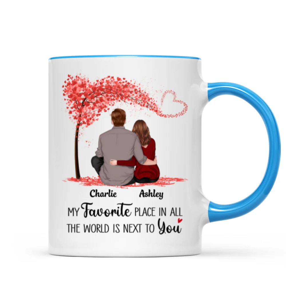 Couple Sitting Back View Personalized Mug - Valentine‘s Day Gift - Anniversary Gift For Him - Gift For Her - Image 8